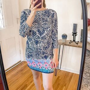 Lilly Pulitzer Vivvy T-Shirt Dress High Tide Navy